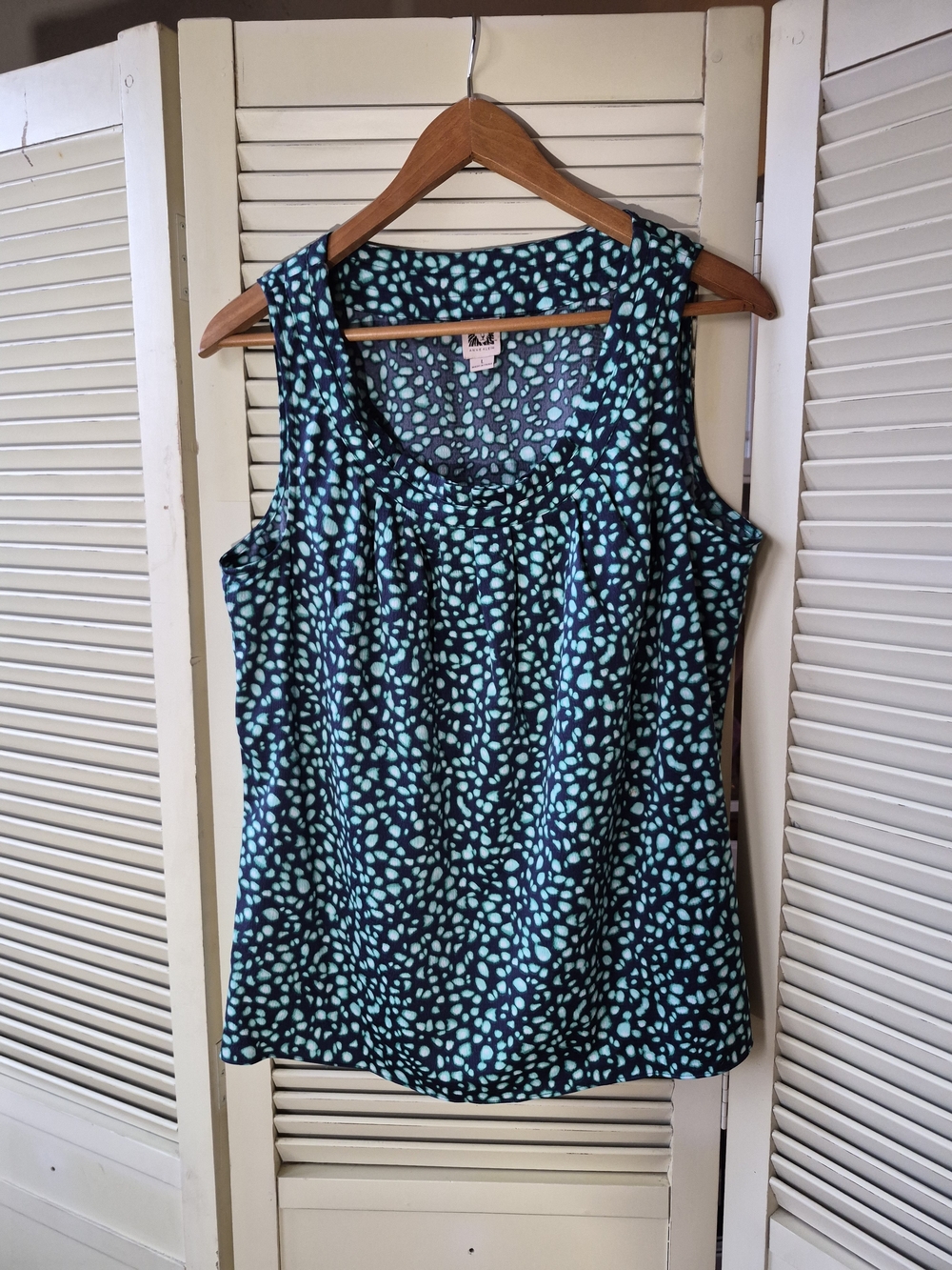 Anne Klein Teal Sleeveless Blouse Size Large